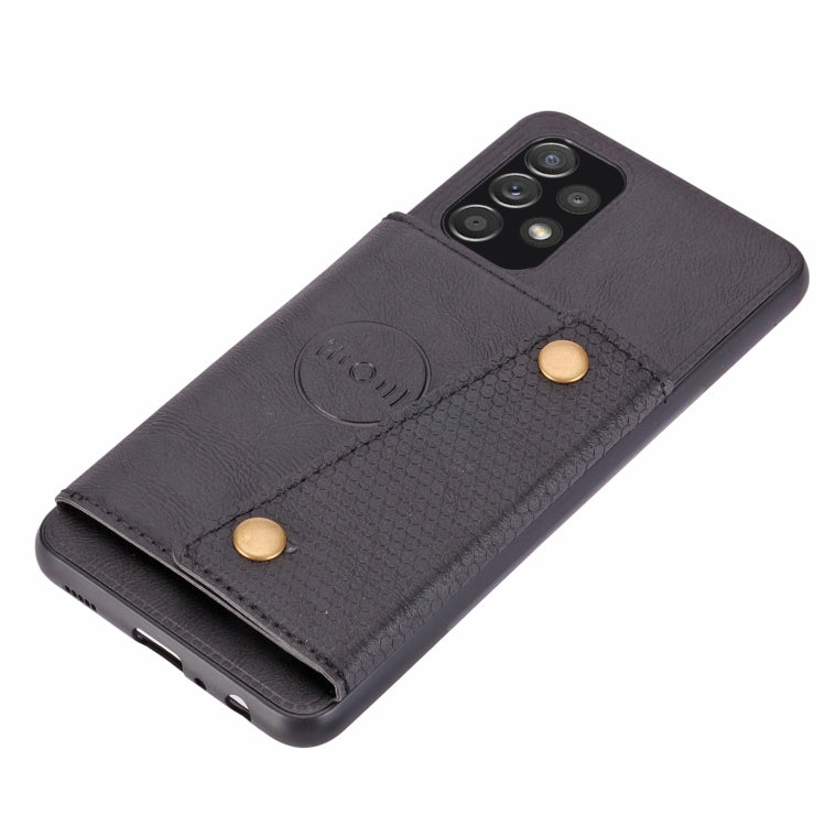 Custodia per telefono magnetica antiurto in PU + TPU con doppia fibbia, For Samsung Galaxy A23 165mm, For Samsung Galaxy A73 5G