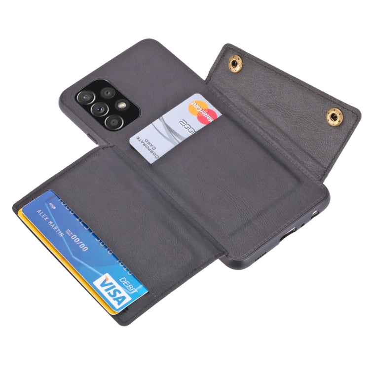Custodia per telefono magnetica antiurto in PU + TPU con doppia fibbia, For Samsung Galaxy A23 165mm, For Samsung Galaxy A73 5G
