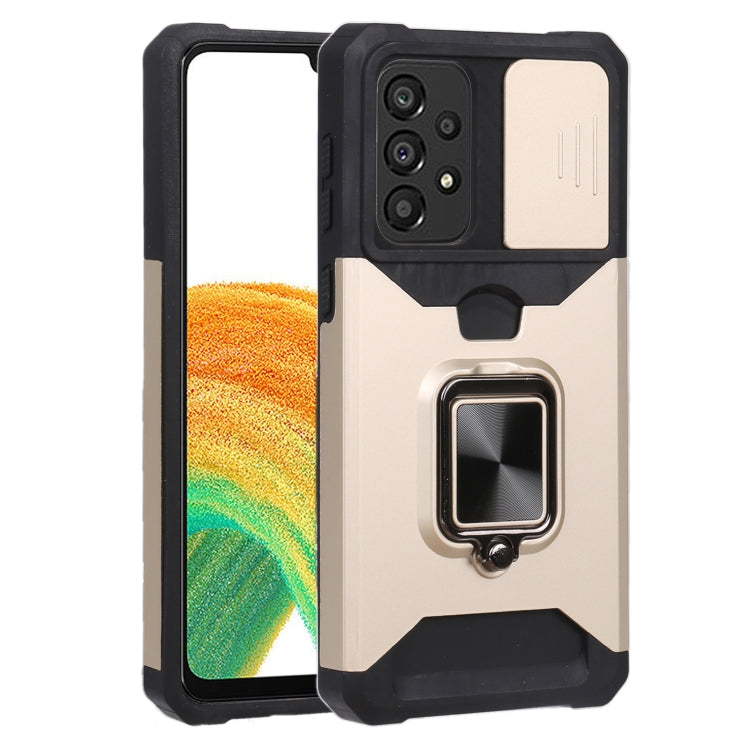 Cover per fotocamera scorrevole Design Custodia per telefono antiurto per PC + TPU, For Galaxy A33 5G