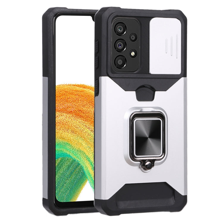 Cover per fotocamera scorrevole Design Custodia per telefono antiurto per PC + TPU, For Galaxy A33 5G
