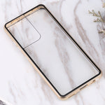 Custodia per telefono in vetro temperato in metallo magnetico HD, For Samsung Galaxy S21 Ultra 5G