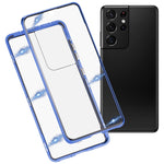 Custodia per telefono in vetro temperato in metallo magnetico HD, For Samsung Galaxy S21 Ultra 5G