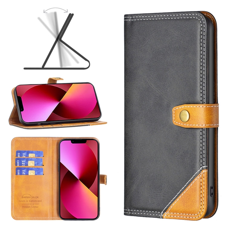 Custodia in pelle con doppio filo per cucire in tinta, For iPhone 13 mini, For iPhone 13, For iPhone 13 Pro, For iPhone 12 mini