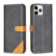 Custodia in pelle con doppio filo per cucire in tinta, For iPhone 11 Pro Max, For iPhone X / XS, For iPhone XR, For iPhone XS Max