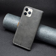 Custodia in pelle con doppio filo per cucire in tinta, For iPhone 11 Pro Max, For iPhone X / XS, For iPhone XR, For iPhone XS Max