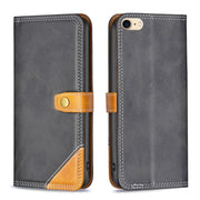 Custodia in pelle con doppio filo per cucire in tinta, For iPhone SE 2022 / 2020 / 7 / 8, For iPhone 7 Plus / 8 Plus