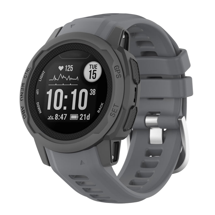 Cinturino con fibbia in acciaio inossidabile in silicone, For Garmin Instinct 2S
