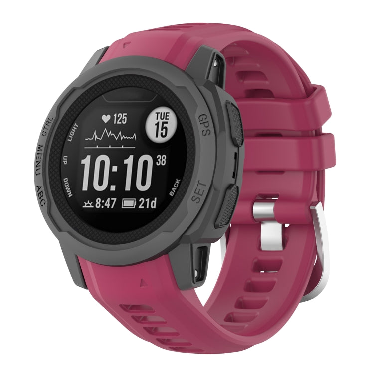Cinturino con fibbia in acciaio inossidabile in silicone, For Garmin Instinct 2S