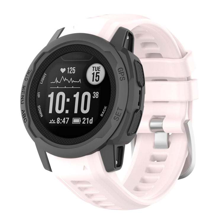 Cinturino con fibbia in acciaio inossidabile in silicone, For Garmin Instinct 2S