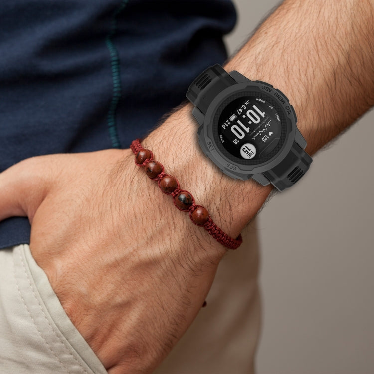 Cinturino con fibbia in acciaio inossidabile in silicone, For Garmin Instinct 2S