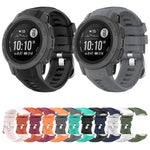 Cinturino con fibbia in acciaio inossidabile in silicone, For Garmin Instinct 2S