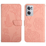 Custodia per cellulare in pelle goffrata con peonia a farfalla, For OnePlus 10R/ACE, For OnePlus Nord CE 2 5G, For OnePlus Nord CE2 Lite/Realme 9 Pro 5G/Realme V25, For Motorola Moto G 5G 2022