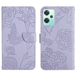Custodia per cellulare in pelle goffrata con peonia a farfalla, For OnePlus 10R/ACE, For OnePlus Nord CE 2 5G, For OnePlus Nord CE2 Lite/Realme 9 Pro 5G/Realme V25, For Motorola Moto G 5G 2022