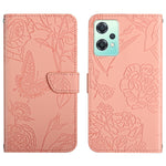 Custodia per cellulare in pelle goffrata con peonia a farfalla, For OnePlus 10R/ACE, For OnePlus Nord CE 2 5G, For OnePlus Nord CE2 Lite/Realme 9 Pro 5G/Realme V25, For Motorola Moto G 5G 2022