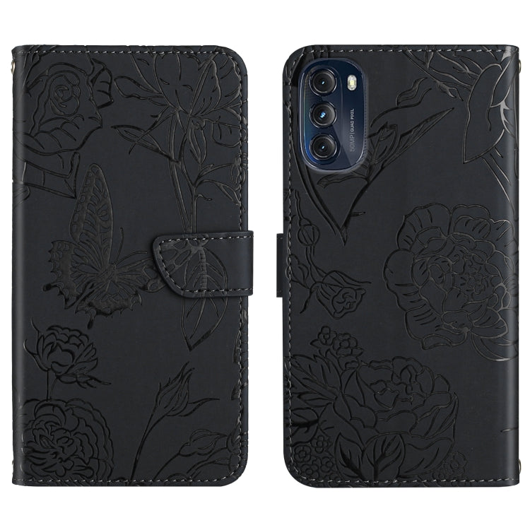 Custodia per cellulare in pelle goffrata con peonia a farfalla, For OnePlus 10R/ACE, For OnePlus Nord CE 2 5G, For OnePlus Nord CE2 Lite/Realme 9 Pro 5G/Realme V25, For Motorola Moto G 5G 2022