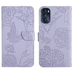 Custodia per cellulare in pelle goffrata con peonia a farfalla, For OnePlus 10R/ACE, For OnePlus Nord CE 2 5G, For OnePlus Nord CE2 Lite/Realme 9 Pro 5G/Realme V25, For Motorola Moto G 5G 2022
