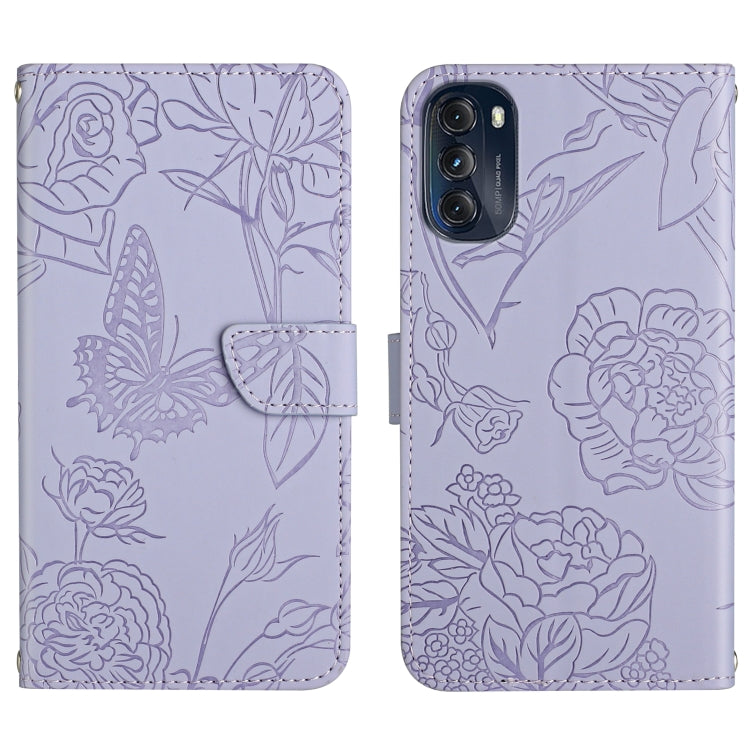 Custodia per cellulare in pelle goffrata con peonia a farfalla, For OnePlus 10R/ACE, For OnePlus Nord CE 2 5G, For OnePlus Nord CE2 Lite/Realme 9 Pro 5G/Realme V25, For Motorola Moto G 5G 2022