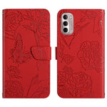 Custodia per cellulare in pelle goffrata con peonia a farfalla, For Motorola Moto G Stylus 4G 2022, For Motorola Moto G Stylus 5G 2022, For Motorola Moto G52, For Nokia X100