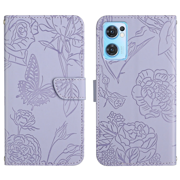 Custodia per cellulare in pelle goffrata con peonia a farfalla, For OPPO Find X5 Lite, For OPPO Realme 9 Pro+/Realme 9 4G, For Samsung Galaxy Xcover6 Pro, For Samsung Galaxy M33