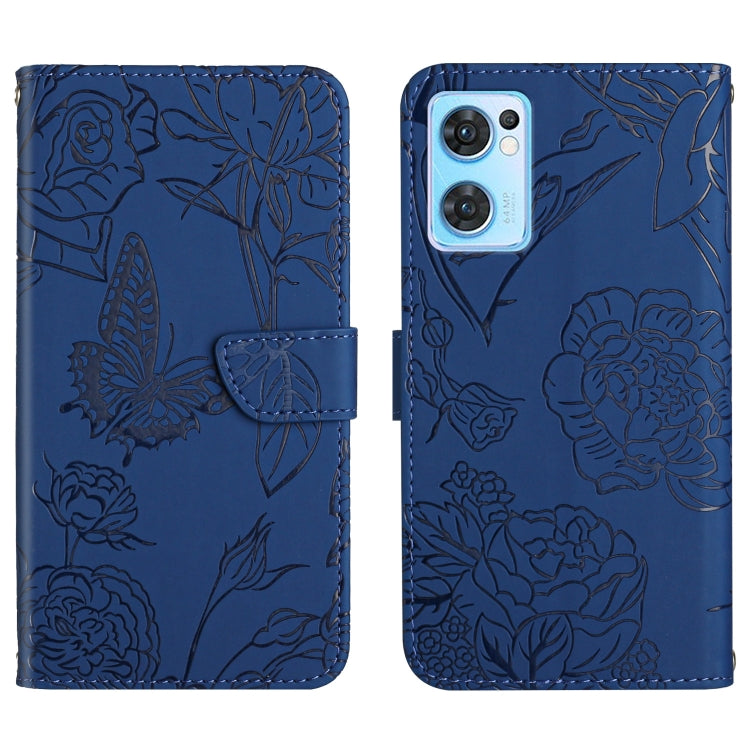 Custodia per cellulare in pelle goffrata con peonia a farfalla, For OPPO Find X5 Lite, For OPPO Realme 9 Pro+/Realme 9 4G, For Samsung Galaxy Xcover6 Pro, For Samsung Galaxy M33