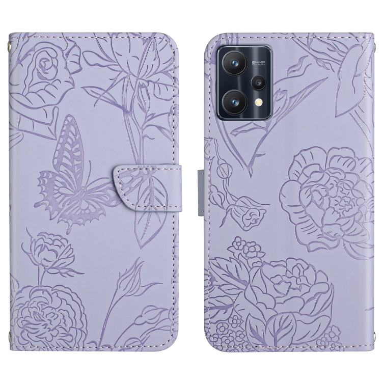 Custodia per cellulare in pelle goffrata con peonia a farfalla, For OPPO Find X5 Lite, For OPPO Realme 9 Pro+/Realme 9 4G, For Samsung Galaxy Xcover6 Pro, For Samsung Galaxy M33