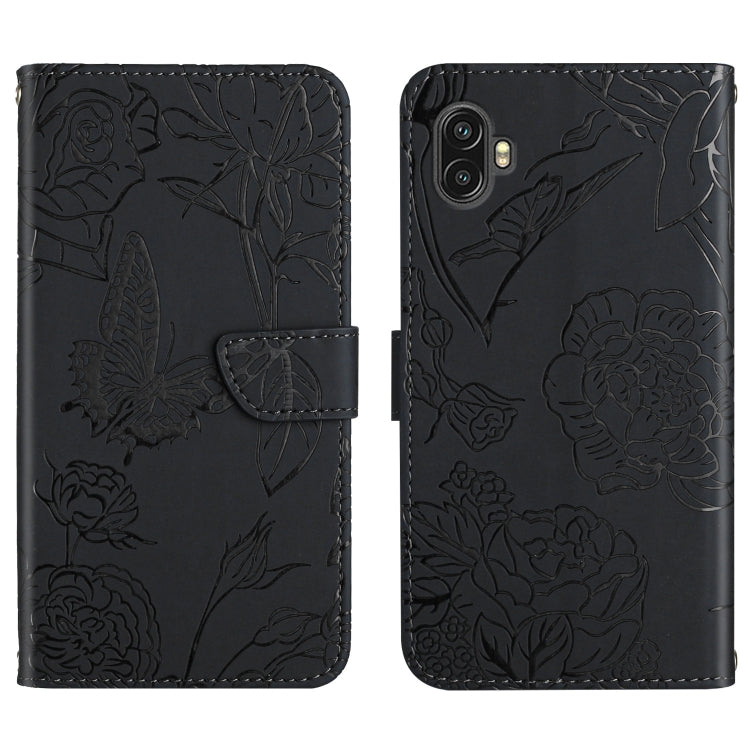 Custodia per cellulare in pelle goffrata con peonia a farfalla, For OPPO Find X5 Lite, For OPPO Realme 9 Pro+/Realme 9 4G, For Samsung Galaxy Xcover6 Pro, For Samsung Galaxy M33