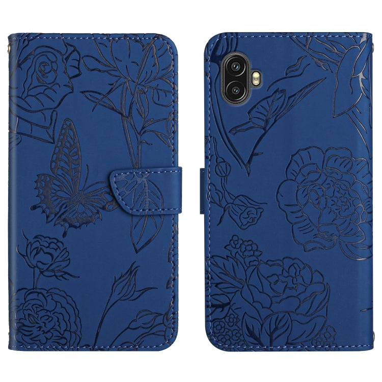 Custodia per cellulare in pelle goffrata con peonia a farfalla, For OPPO Find X5 Lite, For OPPO Realme 9 Pro+/Realme 9 4G, For Samsung Galaxy Xcover6 Pro, For Samsung Galaxy M33