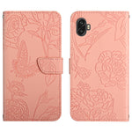 Custodia per cellulare in pelle goffrata con peonia a farfalla, For OPPO Find X5 Lite, For OPPO Realme 9 Pro+/Realme 9 4G, For Samsung Galaxy Xcover6 Pro, For Samsung Galaxy M33