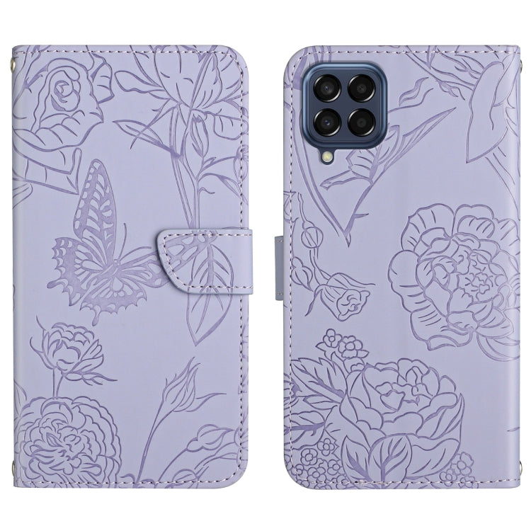 Custodia per cellulare in pelle goffrata con peonia a farfalla, For OPPO Find X5 Lite, For OPPO Realme 9 Pro+/Realme 9 4G, For Samsung Galaxy Xcover6 Pro, For Samsung Galaxy M33
