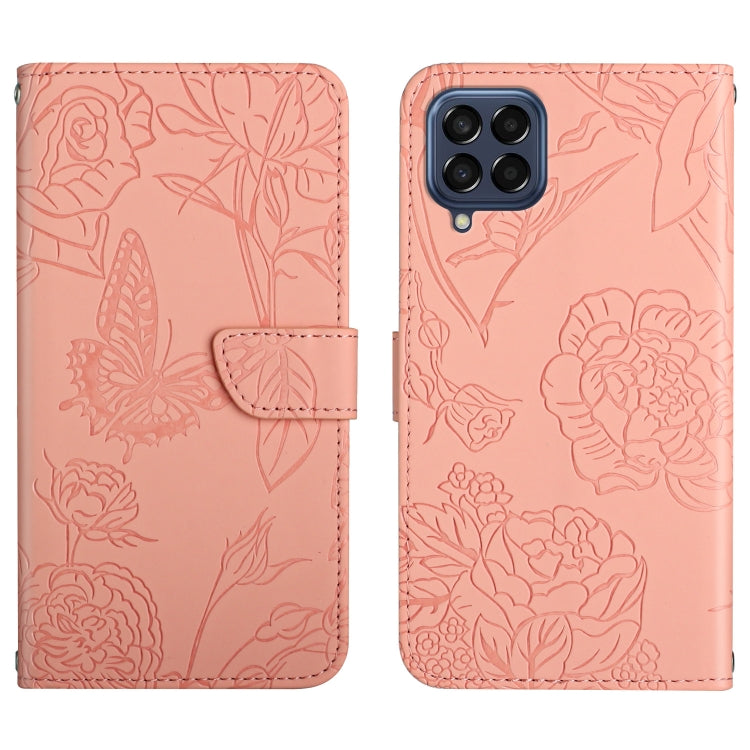 Custodia per cellulare in pelle goffrata con peonia a farfalla, For OPPO Find X5 Lite, For OPPO Realme 9 Pro+/Realme 9 4G, For Samsung Galaxy Xcover6 Pro, For Samsung Galaxy M33
