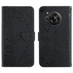 Custodia per cellulare in pelle goffrata con peonia a farfalla, For Samsung Galaxy M53, For Sharp Aquos R7, For Xiaomi Poco F4 GT