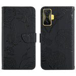 Custodia per cellulare in pelle goffrata con peonia a farfalla, For Samsung Galaxy M53, For Sharp Aquos R7, For Xiaomi Poco F4 GT