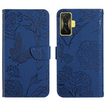 Custodia per cellulare in pelle goffrata con peonia a farfalla, For Samsung Galaxy M53, For Sharp Aquos R7, For Xiaomi Poco F4 GT