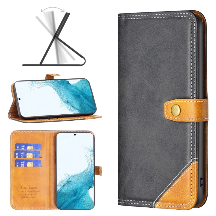 Custodia per telefono in pelle con doppio filo per cucire abbinato, For Samsung Galaxy S22 5G, For Samsung Galaxy S22+ 5G, For Samsung Galaxy S22 Ultra 5G, For Samsung Galaxy S21 5G