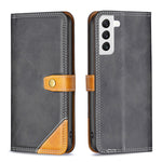 Custodia per telefono in pelle con doppio filo per cucire abbinato, For Samsung Galaxy S22 5G, For Samsung Galaxy S22+ 5G, For Samsung Galaxy S22 Ultra 5G, For Samsung Galaxy S21 5G