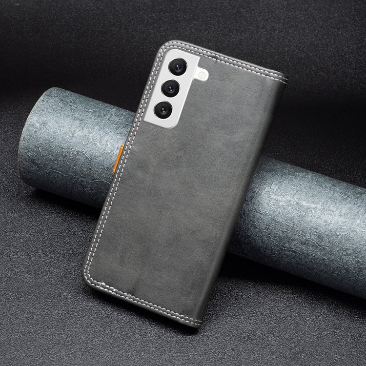 Custodia per telefono in pelle con doppio filo per cucire abbinato, For Samsung Galaxy S22 5G, For Samsung Galaxy S22+ 5G, For Samsung Galaxy S22 Ultra 5G, For Samsung Galaxy S21 5G