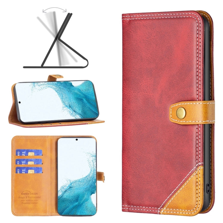 Custodia per telefono in pelle con doppio filo per cucire abbinato, For Samsung Galaxy S22 5G, For Samsung Galaxy S22+ 5G, For Samsung Galaxy S22 Ultra 5G, For Samsung Galaxy S21 5G