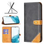 Custodia per telefono in pelle con doppio filo per cucire abbinato, For Samsung Galaxy S22 5G, For Samsung Galaxy S22+ 5G, For Samsung Galaxy S22 Ultra 5G, For Samsung Galaxy S21 5G