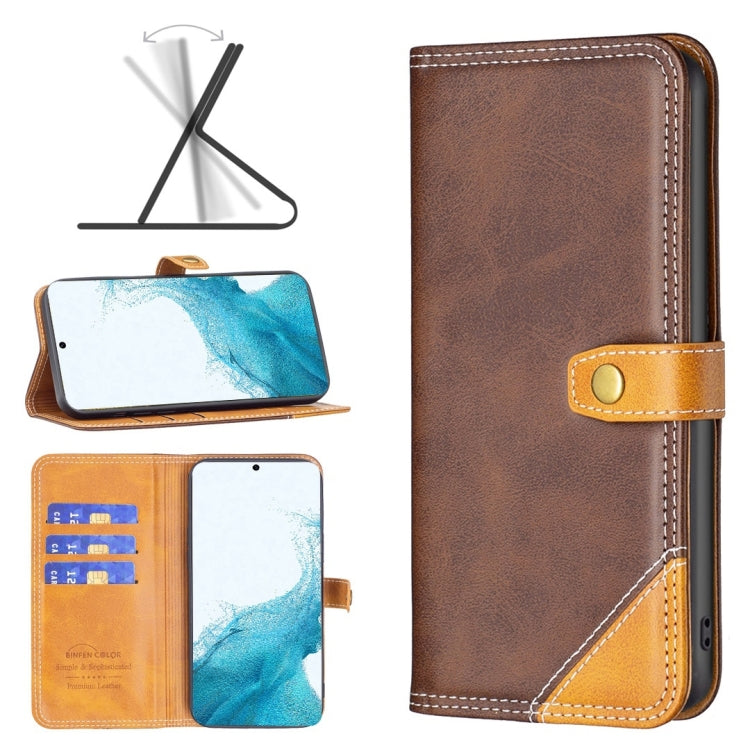 Custodia per telefono in pelle con doppio filo per cucire abbinato, For Samsung Galaxy S22 5G, For Samsung Galaxy S22+ 5G, For Samsung Galaxy S22 Ultra 5G, For Samsung Galaxy S21 5G