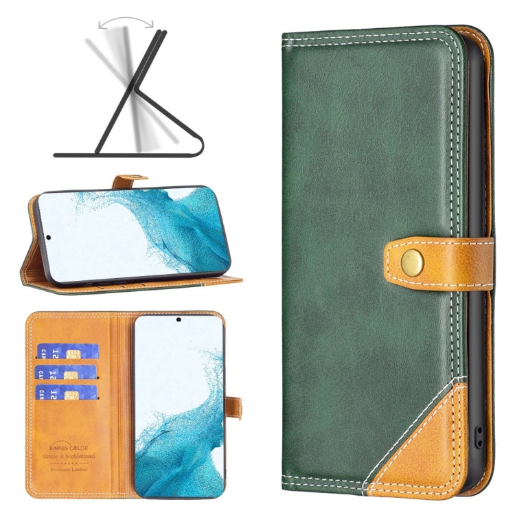 Custodia per telefono in pelle con doppio filo per cucire abbinato, For Samsung Galaxy S22 5G, For Samsung Galaxy S22+ 5G, For Samsung Galaxy S22 Ultra 5G, For Samsung Galaxy S21 5G