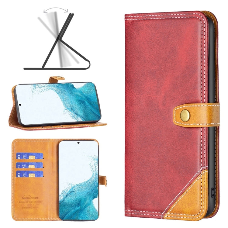Custodia per telefono in pelle con doppio filo per cucire abbinato, For Samsung Galaxy S22 5G, For Samsung Galaxy S22+ 5G, For Samsung Galaxy S22 Ultra 5G, For Samsung Galaxy S21 5G