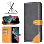 Custodia per telefono in pelle con doppio filo per cucire abbinato, For Samsung Galaxy S22 5G, For Samsung Galaxy S22+ 5G, For Samsung Galaxy S22 Ultra 5G, For Samsung Galaxy S21 5G