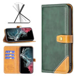 Custodia per telefono in pelle con doppio filo per cucire abbinato, For Samsung Galaxy S22 5G, For Samsung Galaxy S22+ 5G, For Samsung Galaxy S22 Ultra 5G, For Samsung Galaxy S21 5G
