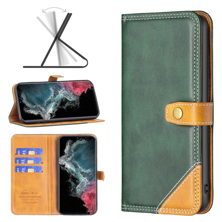 Custodia per telefono in pelle con doppio filo per cucire abbinato, For Samsung Galaxy S22 5G, For Samsung Galaxy S22+ 5G, For Samsung Galaxy S22 Ultra 5G, For Samsung Galaxy S21 5G