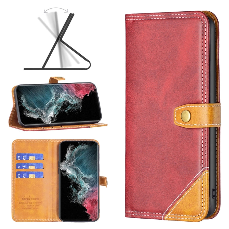 Custodia per telefono in pelle con doppio filo per cucire abbinato, For Samsung Galaxy S22 5G, For Samsung Galaxy S22+ 5G, For Samsung Galaxy S22 Ultra 5G, For Samsung Galaxy S21 5G