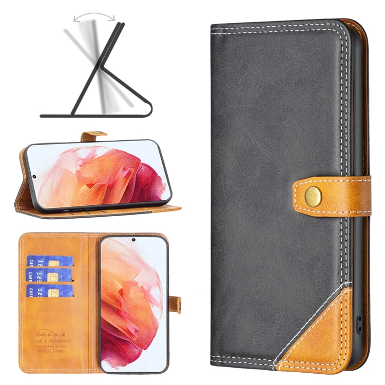 Custodia per telefono in pelle con doppio filo per cucire abbinato, For Samsung Galaxy S22 5G, For Samsung Galaxy S22+ 5G, For Samsung Galaxy S22 Ultra 5G, For Samsung Galaxy S21 5G
