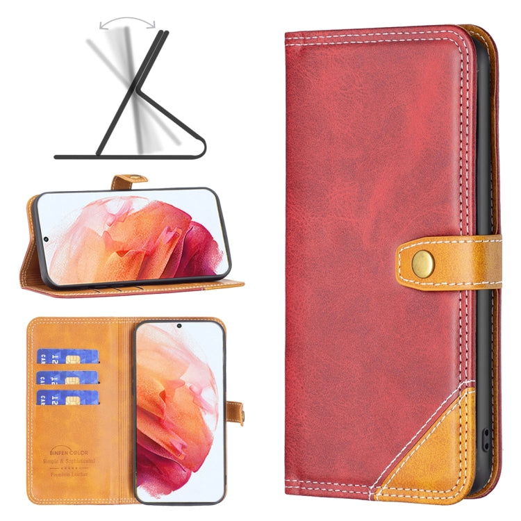 Custodia per telefono in pelle con doppio filo per cucire abbinato, For Samsung Galaxy S22 5G, For Samsung Galaxy S22+ 5G, For Samsung Galaxy S22 Ultra 5G, For Samsung Galaxy S21 5G
