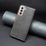 Custodia per telefono in pelle con doppio filo per cucire abbinato, For Samsung Galaxy S21+ 5G, For Samsung Galaxy S21 Ultra 5G, For Samsung Galaxy S21 FE 5G, For Samsung Galaxy S20