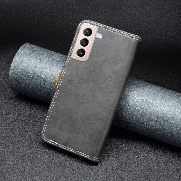 Custodia per telefono in pelle con doppio filo per cucire abbinato, For Samsung Galaxy S21+ 5G, For Samsung Galaxy S21 Ultra 5G, For Samsung Galaxy S21 FE 5G, For Samsung Galaxy S20