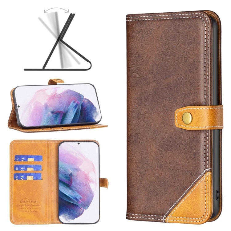 Custodia per telefono in pelle con doppio filo per cucire abbinato, For Samsung Galaxy S21+ 5G, For Samsung Galaxy S21 Ultra 5G, For Samsung Galaxy S21 FE 5G, For Samsung Galaxy S20